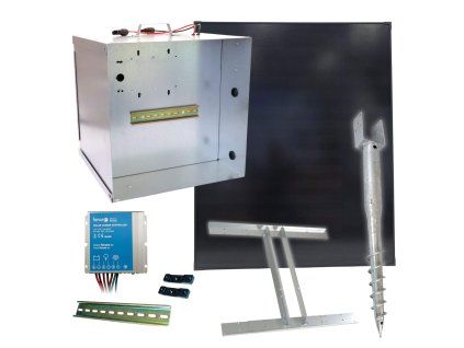 Basic sada solární ohradník Kompletní přenosná schránka + konzole a panel 200 W