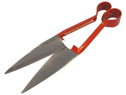 Nůžky na stříhání ovcí ruční jednoduché, červené, 29cm