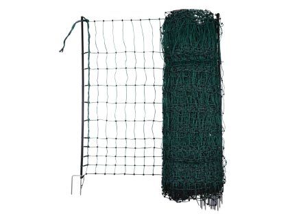 Síť ohradníková pro drůbež, VODIVÁ zelená, výška 106 cm, 50 m, dvojitá špička