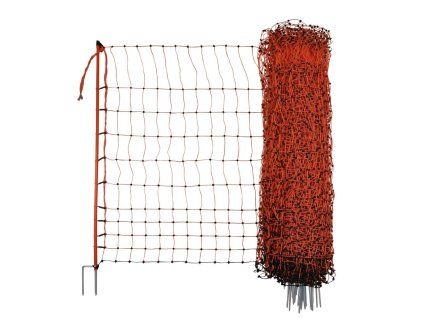 Síť ohradníková pro drůbež, VODIVÁ oranžová, výška 106 cm, d. 50 m, dvojitá