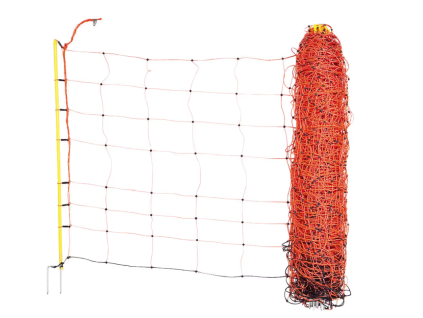 Síť ohradníková 108cm, dvojitá špice, ORANŽOVÁ, délka 50m