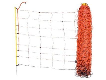 Síť ohradníková 90cm, ORANŽOVÁ, jednoduchá špice, délka 50 m