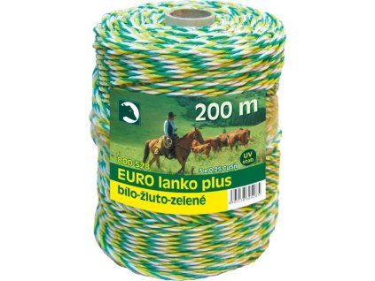 EURO lanko PE, návin 200m, Ø 3mm, bílo žluto zelené