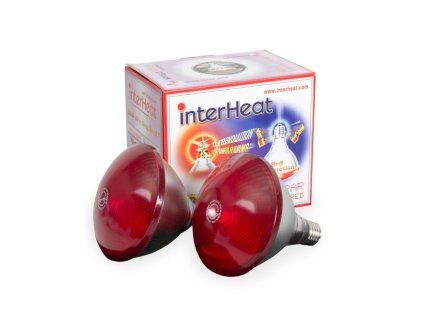 Infražárovka Interheat 175W, 2 ks, úsporná červená, TOP kvalita